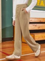 Girls School Uniform Pants Straight Stretchy Dress Pants Size 6-15 Years - Image 5