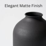 Large Black Vase for Flowers Decor Living Room - 8.6in Tall, Matte Black Arlo Vase for Dining Coffee Table Centerpieces, Wabi Sabi Decor, Big Decorative Modern - Image 6