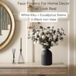 Large Black Vase for Flowers Decor Living Room - 8.6in Tall, Matte Black Arlo Vase for Dining Coffee Table Centerpieces, Wabi Sabi Decor, Big Decorative Modern - Image 7