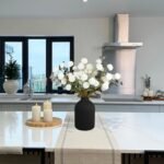 Large Black Vase for Flowers Decor Living Room - 8.6in Tall, Matte Black Arlo Vase for Dining Coffee Table Centerpieces, Wabi Sabi Decor, Big Decorative Modern - Image 9