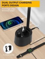 Desk Lamp with Dual Head & 10W Smart Dual USB Charging Port 5 Color Modes Dimmable Reading Light 2600 Lumens 12W Table Lamp for Bedside Office, Adapter Include - Image 4