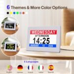 MASSII 𝗨𝗽𝗴𝗿𝗮𝗱𝗲𝗱 Dementia Clock 19 Alarms with Auto DST, DIY Custom Reminders,10 Auto-Dim Options, Non-Abbreviated Digital Clock for Elderly, Memory Battery Included (7 Inch with Remote) - Image 4