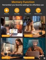 Desk Lamp with Dual Head & 10W Smart Dual USB Charging Port 5 Color Modes Dimmable Reading Light 2600 Lumens 12W Table Lamp for Bedside Office, Adapter Include - Image 8