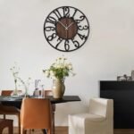LEIKE Large Wall Clocks,Silent,Non Ticking,Battery Operated Rustic Round Modern Big Wood Wall Clock for Living Room, Bedroom,Kitchen,Farmhouse,Office,Home Decor-16 Inch(Black-Arabic Number) - Image 8