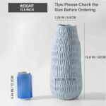 12.6 Inch Mat Blue Modern Handmade Ceramic Vase, Rustic Farmhouse Decorative Flower Vases for Home Decor,Pampas Grass Bouquet, Living Room,Kitchen,Office,Bedroom,Centerpiece Table Decorations - Image 4