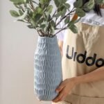 12.6 Inch Mat Blue Modern Handmade Ceramic Vase, Rustic Farmhouse Decorative Flower Vases for Home Decor,Pampas Grass Bouquet, Living Room,Kitchen,Office,Bedroom,Centerpiece Table Decorations - Image 6