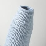 12.6 Inch Mat Blue Modern Handmade Ceramic Vase, Rustic Farmhouse Decorative Flower Vases for Home Decor,Pampas Grass Bouquet, Living Room,Kitchen,Office,Bedroom,Centerpiece Table Decorations - Image 8