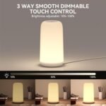 Touch Bedside Table Lamp, [Sleek Design & RGB Mode] 3 Way Dimmable Small Lamp for Bedroom, LED Lamp with Warm White Lights, Multi-Color Smart Nightstand Lamp for for Living Room Home Gifts - Image 5