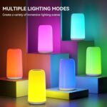Touch Bedside Table Lamp, [Sleek Design & RGB Mode] 3 Way Dimmable Small Lamp for Bedroom, LED Lamp with Warm White Lights, Multi-Color Smart Nightstand Lamp for for Living Room Home Gifts - Image 6