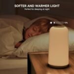 Touch Bedside Table Lamp, [Sleek Design & RGB Mode] 3 Way Dimmable Small Lamp for Bedroom, LED Lamp with Warm White Lights, Multi-Color Smart Nightstand Lamp for for Living Room Home Gifts - Image 9