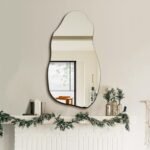 Irregular Asymmetrical Wall Mirror for Living Room Bathroom Entryway, Modern Decorative Mirror Hanging (Hook Style, 32'' x 18'') - Image 6