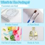 4 Pack Framed DIY Paint by Numbers Kit for Adults Beginner,Fruit Oil Painting Easy Paint by Number with Canvas,Acrylic Paint Kit Arts and Crafts for Adults for Decor 8x8inch - Image 4