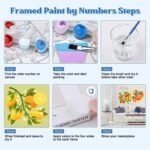 4 Pack Framed DIY Paint by Numbers Kit for Adults Beginner,Fruit Oil Painting Easy Paint by Number with Canvas,Acrylic Paint Kit Arts and Crafts for Adults for Decor 8x8inch - Image 5