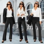 Womens Bootcut Dress Pants Business Casual Work Pants with Pockets High Waist Stretchy Trousers Pull On Office Slacks - Image 4
