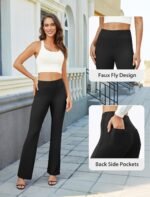 Womens Bootcut Dress Pants Business Casual Work Pants with Pockets High Waist Stretchy Trousers Pull On Office Slacks - Image 5