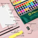 Artecho Watercolor Paint Set 100 Colors with Metallic in Portable Box, Paint Kit with Watercolor Papers and Brushes, Water Color Set for Beginners & Professionals - Image 4