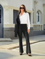 Womens Bootcut Dress Pants Business Casual Work Pants with Pockets High Waist Stretchy Trousers Pull On Office Slacks - Image 6