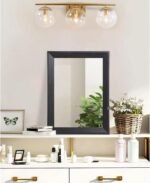 AAZZKANG Wall Mirror Black Rectangle Mirrors for Wall with Wood Framed Decorative for Bedroom Bathroom Living Room Farmhouse Entryway Hanging Small - Image 5