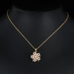 Necklace for Women Gold Flower Fidget Necklace Rotatable Crystal Silver Blossom Pendant Necklaces Adjustable Spinning Fidget Necklaces Redbud Flower Choker Funny Gift Jewelry - Image 3