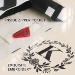 BeeGreen Embroidery Monogram Initial Tote Bag for Women Teacher Mom Friend Personalized Gift for Birthday Beach Wedding Work - Image 4