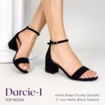 TOP Moda Darcie-1 Ankle Strap Dressy High Heel Sandal, Non-slip Sole, For Wedding, Party, Prom, Evening Wear, or Any Occasion, Sleek Style Block Heel Sandals - Image 6