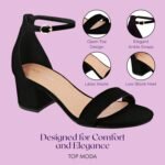 TOP Moda Darcie-1 Ankle Strap Dressy High Heel Sandal, Non-slip Sole, For Wedding, Party, Prom, Evening Wear, or Any Occasion, Sleek Style Block Heel Sandals - Image 7