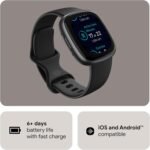 Fitbit Versa 4 Fitness Smartwatch with Daily Readiness, GPS, 24/7 Heart Rate, 40+ Exercise Modes, Sleep Tracking and more, Black/Graphite, One Size (S & L Bands Included) - Image 7