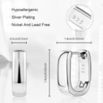 925 Sterling Silver Earrings Small Chunky Silver Earrings for Women Trendy Small Hoop Earrings Silver Hypoallergenic Earrings Small Thick Huggie Hoops Earrings for Jewelry Gifts - Image 3
