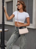 NIUEIMEE ZHOU Shoulder Bag for Women Retro Vegan Leather Classic Tote HandBags Purses with Zipper Closure - Image 8