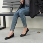 ATHMILE Women's Flat Ballet Shoes Knit Flat Shoes for Women Round Toe Slip on Women Flats for Dressy Casual Office Work Wedding Comfort Soft - Image 3