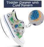 K KomForme Toddler Boys & Girls Shoes Kids Canvas Sneakers with Cartoon Dual Hook and Loops - Image 4
