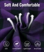 Mens Hooded Flannel Shirts Hoodie Shirt Long Sleeve Casual Plaid Button Down Jackets Stylish with Pocket - Image 5