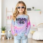 BOUTIKOME Birthday Sweatshirts Girls Toddler Kid Tie Dye Long Sleeve Shirt B-day Outfits Gifts Party Pullover Fall Tops 3-10Y - Image 6