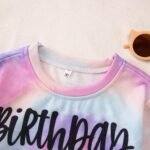 BOUTIKOME Birthday Sweatshirts Girls Toddler Kid Tie Dye Long Sleeve Shirt B-day Outfits Gifts Party Pullover Fall Tops 3-10Y - Image 8