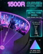 SANSUI 27 Inch Curved 160Hz Gaming Monitor, 1500R Curved Computer Gaming Monitor FHD 1080P, 4000:1, 110% sRGB, FPS/RTS, 1Ms MPRT|FreeSync|HDR|Low Blue Light|HDMI DP| VESA Support, HDMI Cable Incl. - Image 5