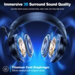 Fachixy FC-200 Wireless Gaming Headset with Mic for PS5, PS4 - Bluetooth 5.4 & 2.4GHz Gaming Headphones with Low Latency, 50-Hrs Battery Foldable Gamer Headset for Laptop, Switch and Mobile - Image 3