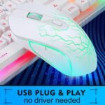 Gaming Keyboard and Mouse Combo, K1 RGB LED Backlit Keyboard with 104 Key for PC/Laptop(White) - Image 3