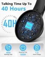 Wireless Headset with Mic for Work, Bluetooth 5.4 Office Headset with AI Noise Cancelling, USB A/C Dongle & Mic Mute for Computer Laptop PC, Lightweight Design for Call Center - Image 5