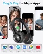 Wireless Headset with Mic for Work, Bluetooth 5.4 Office Headset with AI Noise Cancelling, USB A/C Dongle & Mic Mute for Computer Laptop PC, Lightweight Design for Call Center - Image 8