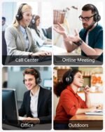 Wireless Headset with Mic for Work, Bluetooth 5.4 Office Headset with AI Noise Cancelling, USB A/C Dongle & Mic Mute for Computer Laptop PC, Lightweight Design for Call Center - Image 9