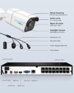 REOLINK 4K Security Camera System, RLK16-800B8 8pcs H.265 PoE Wired with Person Vehicle Detection, 8MP/4K 16CH NVR with 4TB HDD for 24-7 Recording - Image 10