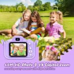Upgraded 48MP Kids Camera for Girls Boys 3-12, Video Selfie Camera-Christmas Birthday Gift for Toddler, HD Digital Camera Toy for Child with 32GB SD Card & Silicone Cover (Purple) - Image 4