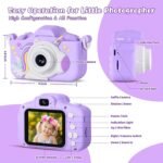 Upgraded 48MP Kids Camera for Girls Boys 3-12, Video Selfie Camera-Christmas Birthday Gift for Toddler, HD Digital Camera Toy for Child with 32GB SD Card & Silicone Cover (Purple) - Image 8