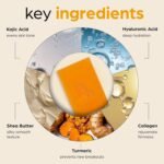 Kojic Acid Soap + African Net Sponge (2 pack X 142g Turmeric bars) Dark spot remover & Scars - Original Japanese Complex Vitamin C, Hyaluronic Acid, retinol, shea butter (Citrus) - Image 4