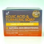 Kojic Acid Soap + African Net Sponge (2 pack X 142g Turmeric bars) Dark spot remover & Scars - Original Japanese Complex Vitamin C, Hyaluronic Acid, retinol, shea butter (Citrus) - Image 7