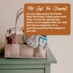 Parker Baby Diaper Caddy - Nursery Storage Bin and Car Organizer for Diapers and Baby Wipes - Oatmeal, Regular - Image 8