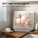 COMFEE' Countertop Dishwasher, Portable Dishwasher with 6L Built-in Water Tank, Mini Dishwasher with More Space Inside, 7 Programs, UV Hygiene& Auto Door Open, for Apartments, Dorms& RVs, White - Image 8