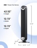 Dreo Tower Fan for Bedroom, Upgraded DC 9 Speeds 25dB Ultra-Quiet Floor Fan, 90° Oscillating Fans with 28ft/s Velocity, 12H Timer, Standing Fan, Bladeless Fan Powerful for Home Office Room - Image 9