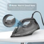 Steam Iron for Clothes, 1800W with 20.28oz Water Tank,Ceramic Soleplate,3-Way Auto-Off, 20s Fast Heat-up,Burst of Steam, Precision Tip,Self-Clean, Anti-Calc, Vertical Steamer for All Fabrics - Image 9