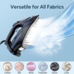 Steam Iron for Clothes Fast Heating, 1700W Iron Precision with Thermostat Dial, Ceramic Soleplate, Auto shutoff, Burst Steam, Self-Cleaning, 15.21oz Water Tank Ironing Clothes for Home, Blue - Image 7